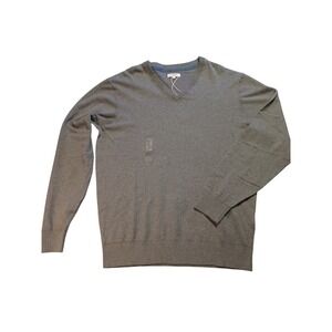 K. Stevens Mens V-Neck Sweater Tailored Fit Grey L011877 Size Large NWT